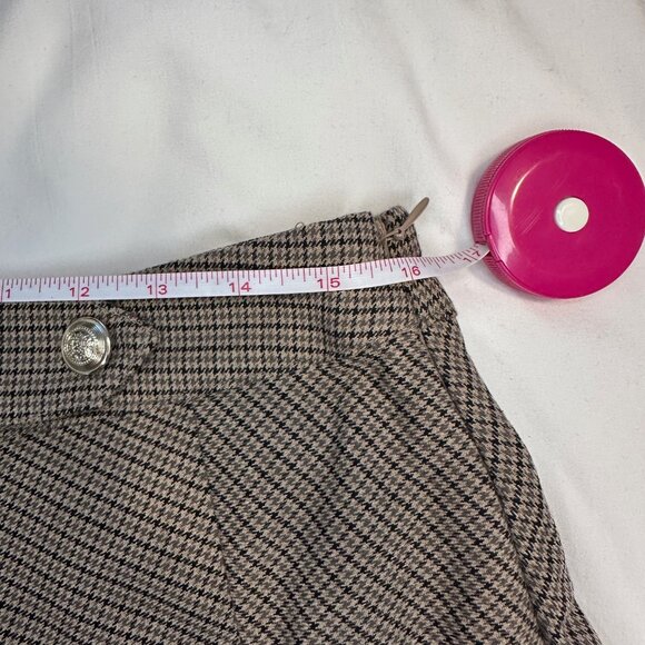 H&M Brown & Beige Houndstooth Pleated Mini Skirt - Medium - Picture 10 of 11